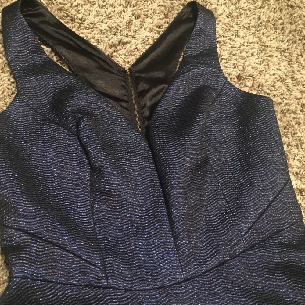 Express Blue Sparkle Structured Cocktail Dress - Picture 3 of 7